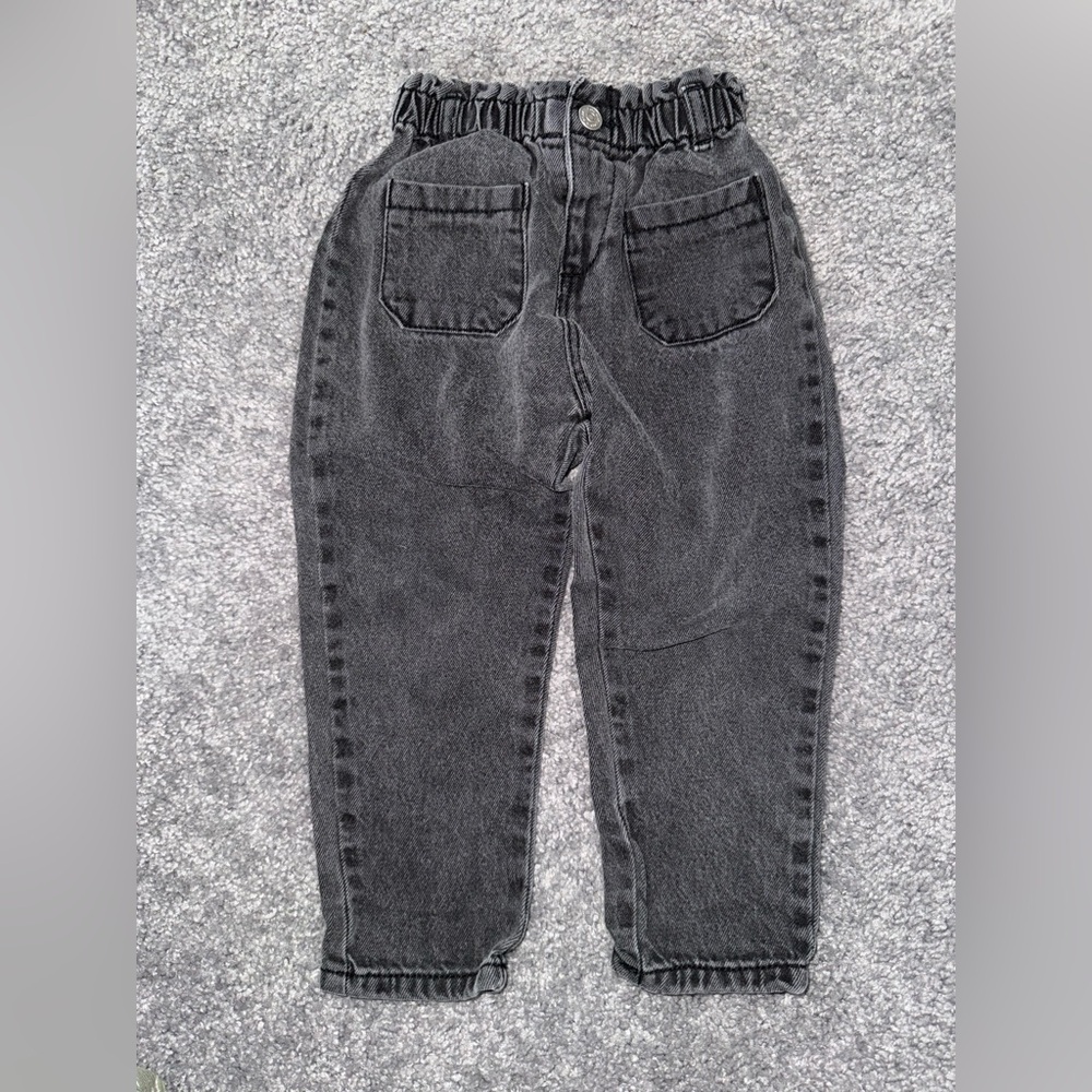 Zara - toddler girl’s size 2-3 years - faded black paper bag denim pants